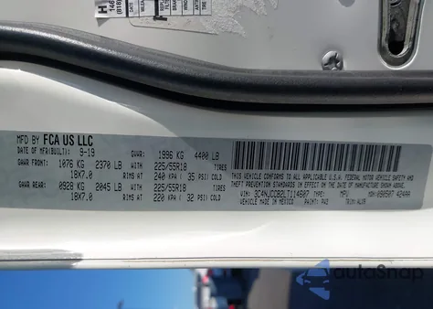 2020 Jeep Compass Limited Fwd from USA, damaged, VIN 3C4NJCCB2LT114607